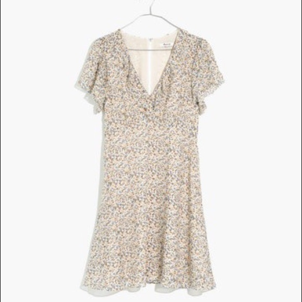 Madewell Dress silk floral ruffle size 4